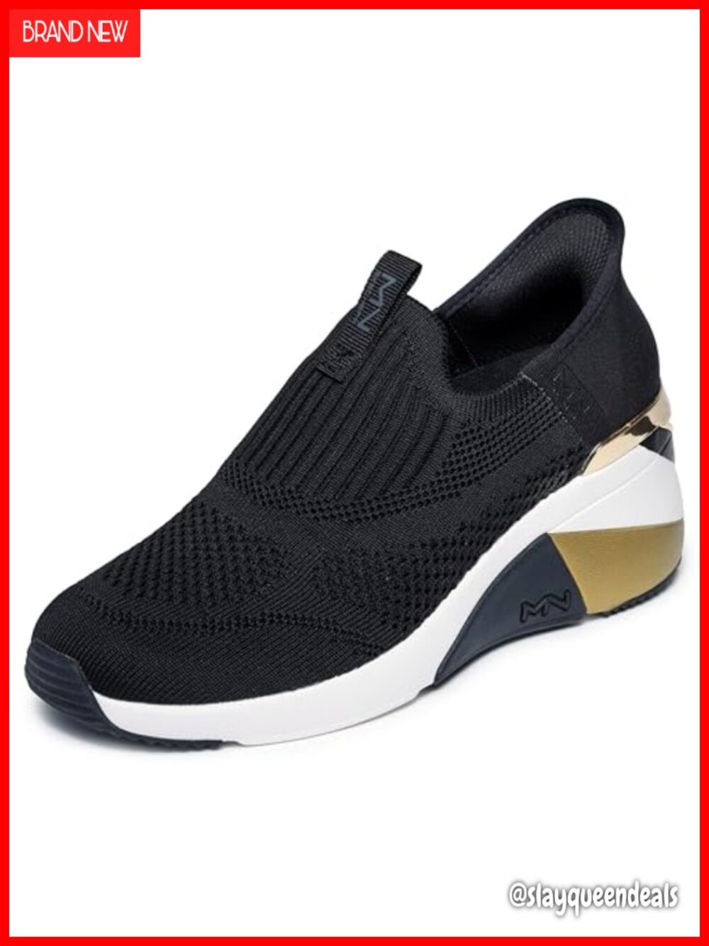 Skechers A-Wedge Crecent Hands Free Slip-Ins Sneakers Knit Wedge Comfort
